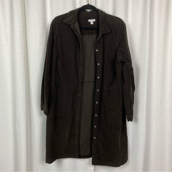 J.Jill Brown Corduroy Button Front Tunic Dress Sz.L - Picture 5 of 16